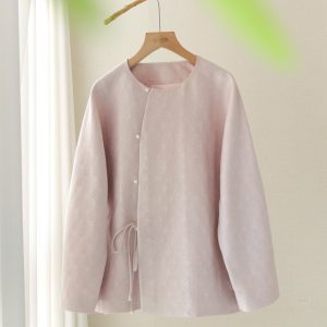 Áo Khoác Tân Trung Hoa (新中式) Cao Cấp Xing Store – Thiết Kế Vạt Chéo Điểm Ngọc, Chất Liệu Gấm Tơ Tằm