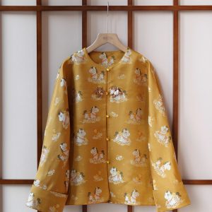 Áo Khoác Tân Trung Hoa (新中式) Cao Cấp Xing Store – Họa Tiết Bát Mã, Chất Liệu Gấm Thượng Hạng