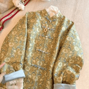 Áo khoác tân trung hoa cận cảnh đường may