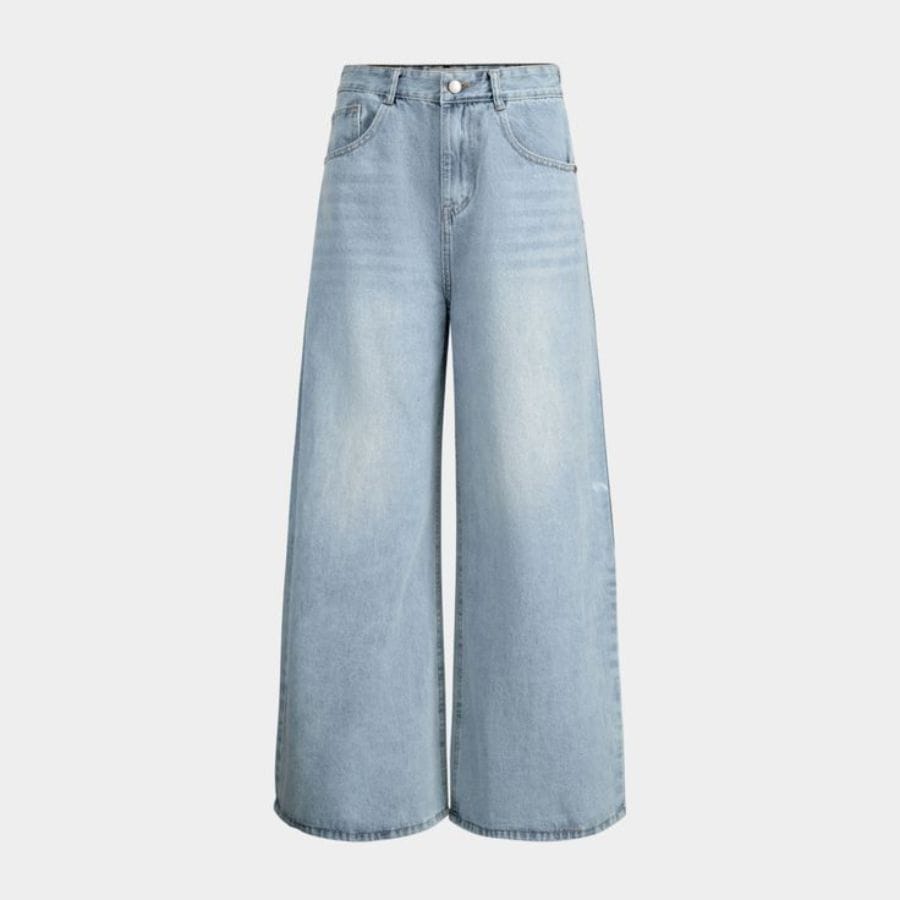 Quần dài nữ ống rộng cá tính jean - thiết kế tôn dáng sành điệu