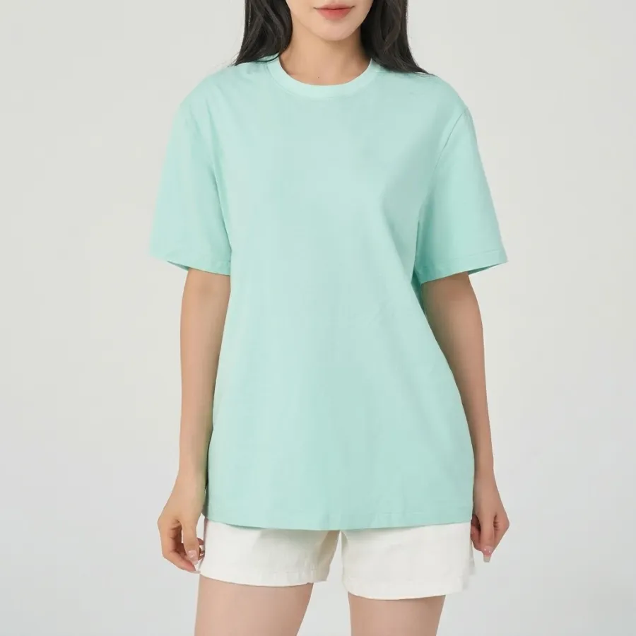 Áo phông nữ trơn cổ tròn chất liệu cotton mềm mại dễ chịu Áo phông nữ trơn cổ tròn chất liệu cotton mềm mại dễ chịu