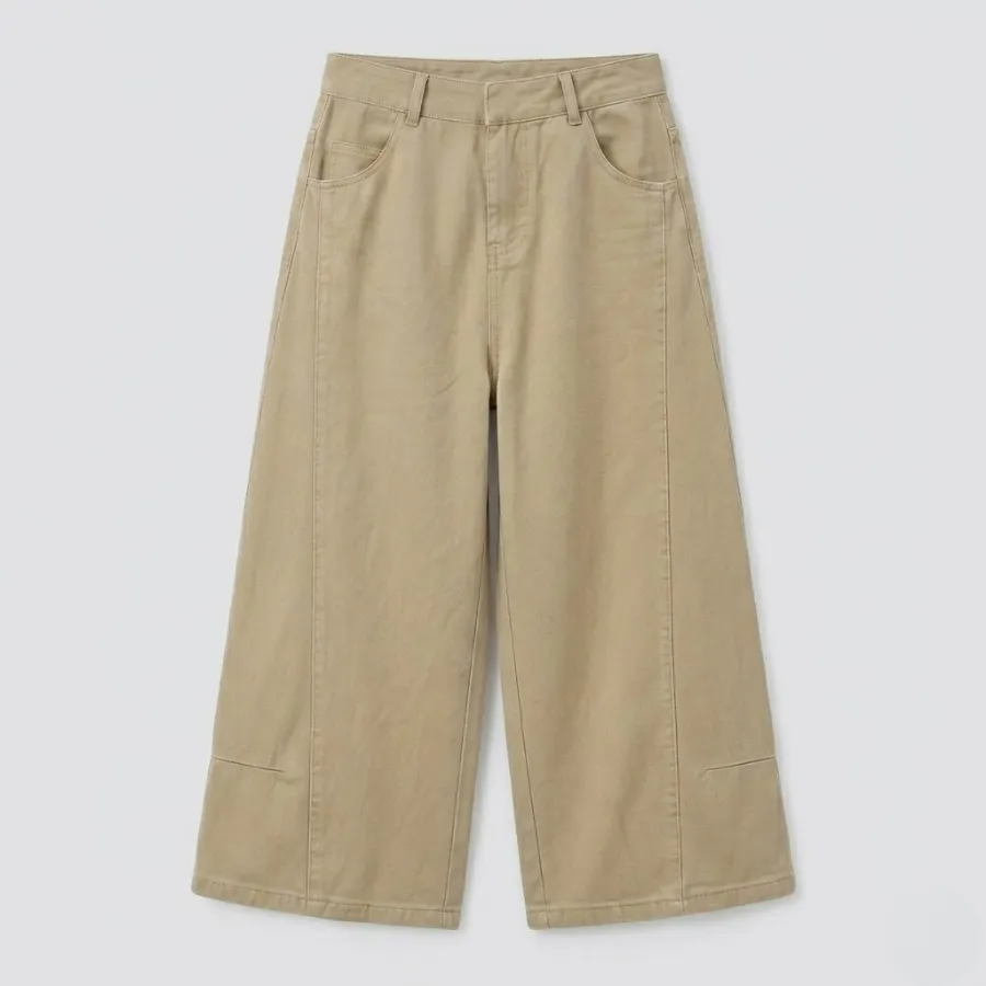 quần kaki nữ lửng Ống rộng dáng suông nhã nhặn thanh lịch quần kaki nữ lửng Ống rộng dáng suông nhã nhặn thanh lịch