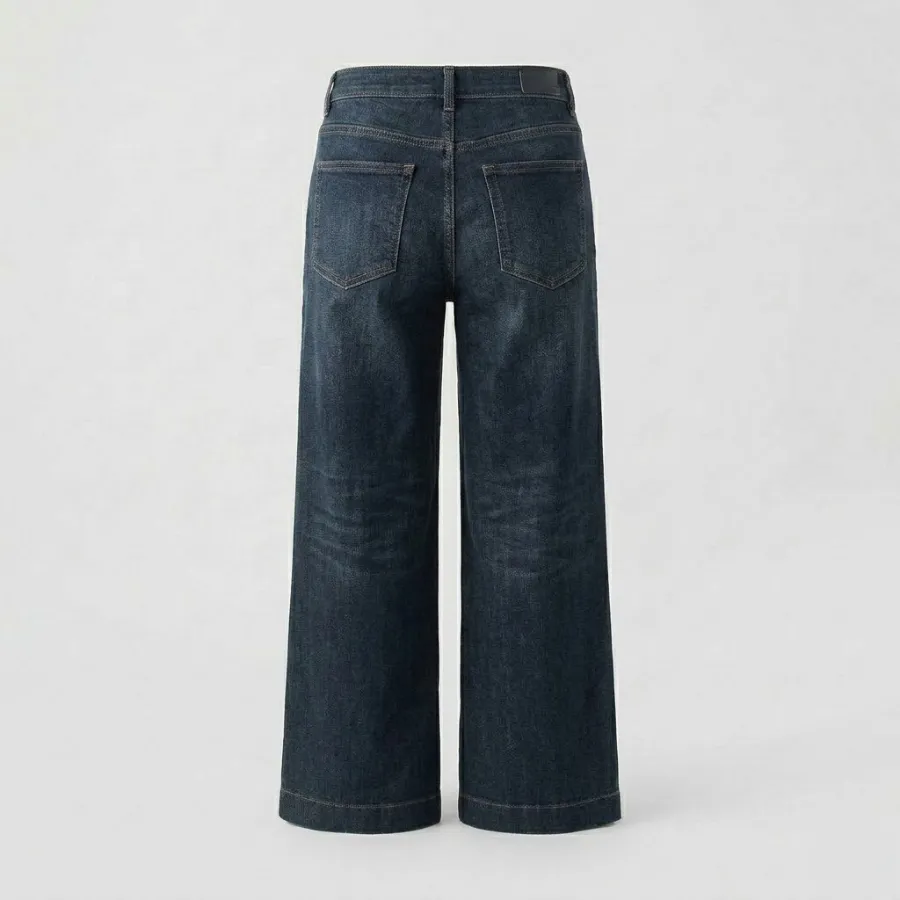 quần jeans nữ dài Ống rộng thiết kế cạp cao sang trọng tôn dáng quần jeans nữ dài Ống rộng thiết kế cạp cao sang trọng tôn dáng
