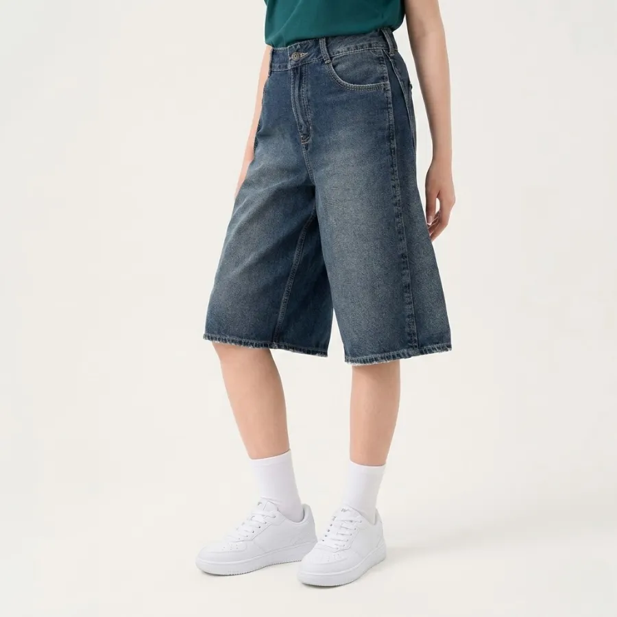 quần jeans nữ lửng xanh Đậm dáng rộng basic, tinh tế quần jeans nữ lửng xanh Đậm dáng rộng basic, tinh tế