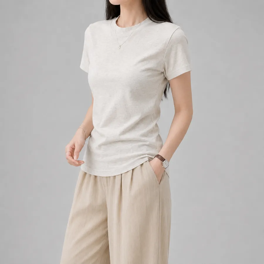 Áo Thun Ôm Body Ngắn Tay Nữ – Thiết Kế Thanh Lịch Sang Trọng Dễ Phối Đồ - Ảnh 3