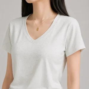 Áo thun ôm body cổ V nữ