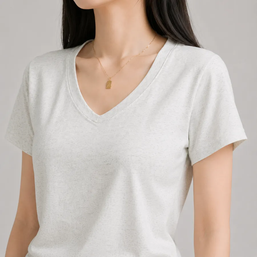 Áo thun ôm body cổ V nữ