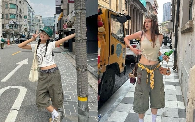 quan kaki lung phoi cung ao croptop
