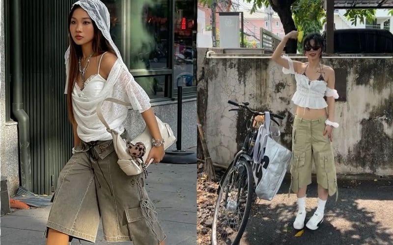 quan kaki lung phoi ao kieu