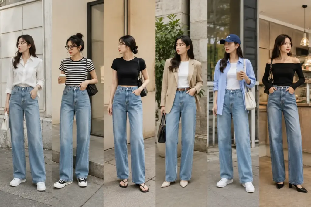 Phối đồ với quần jean ống đứng