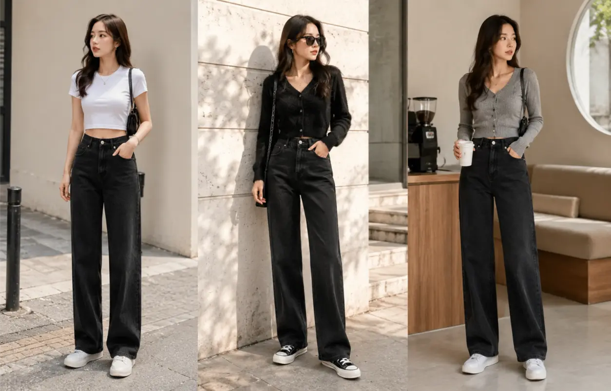 quần jean ống suông vũ khí của phái nữ